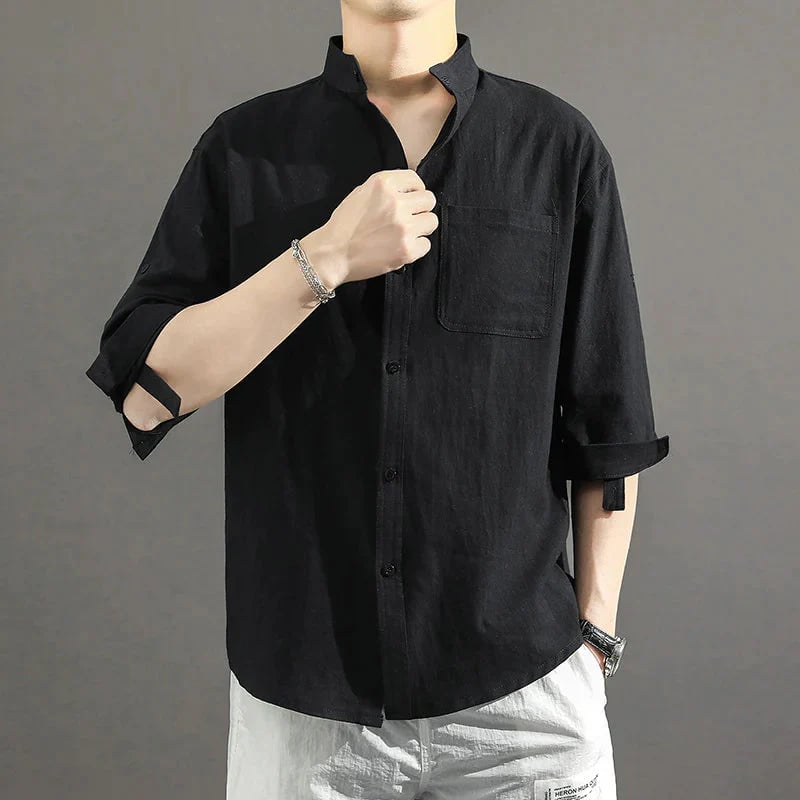 Men's short sleeve linen shirt