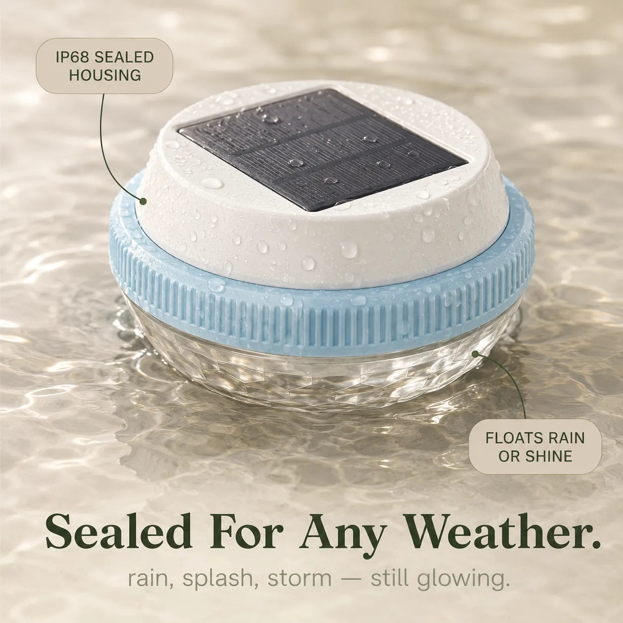 Solar Floating Pool Light, Color Changing Starburst Glow with Remote, IP68 Waterproof