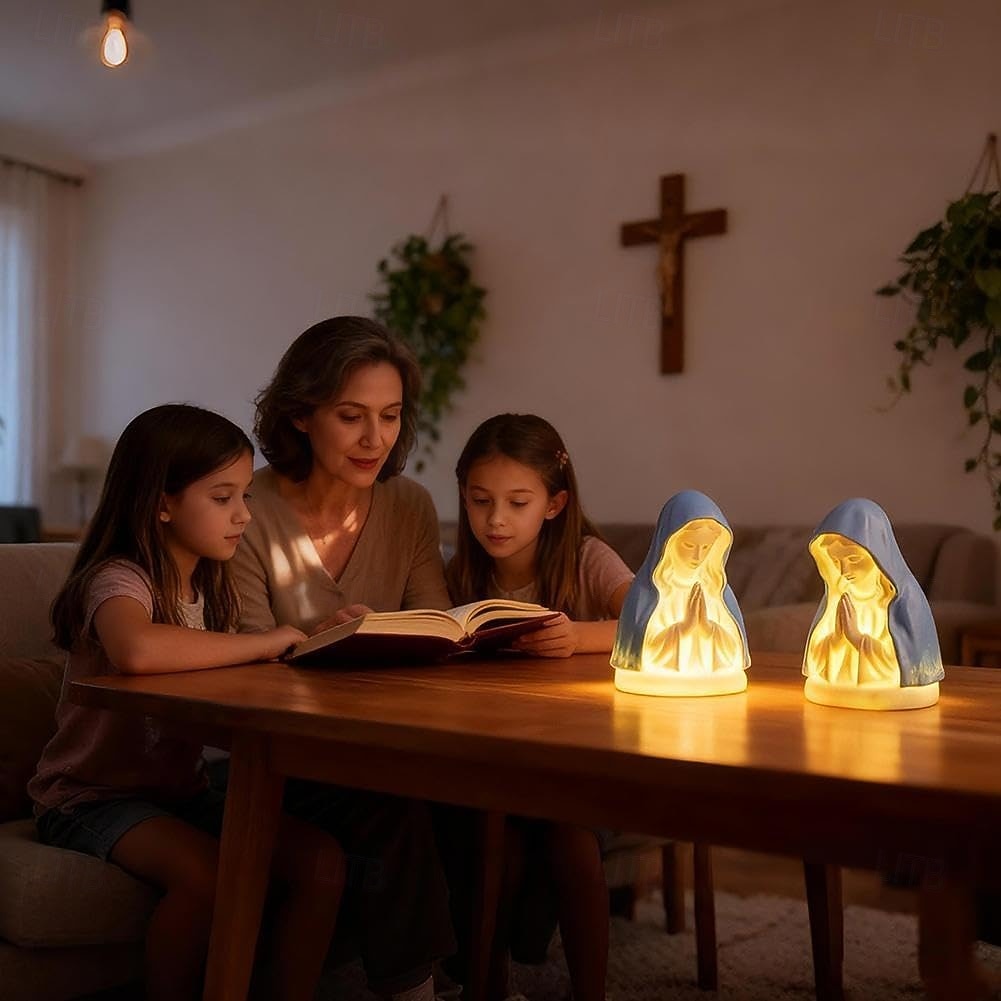 Virgin Mary Statue Night Light, New Virgin Mary Prayer Night Light, Led Devotional Table Lamp, Soft Eye Protection Night Lights, Home Decor for Bedroom Living Room 2026 - $17.99 &ndash;P5