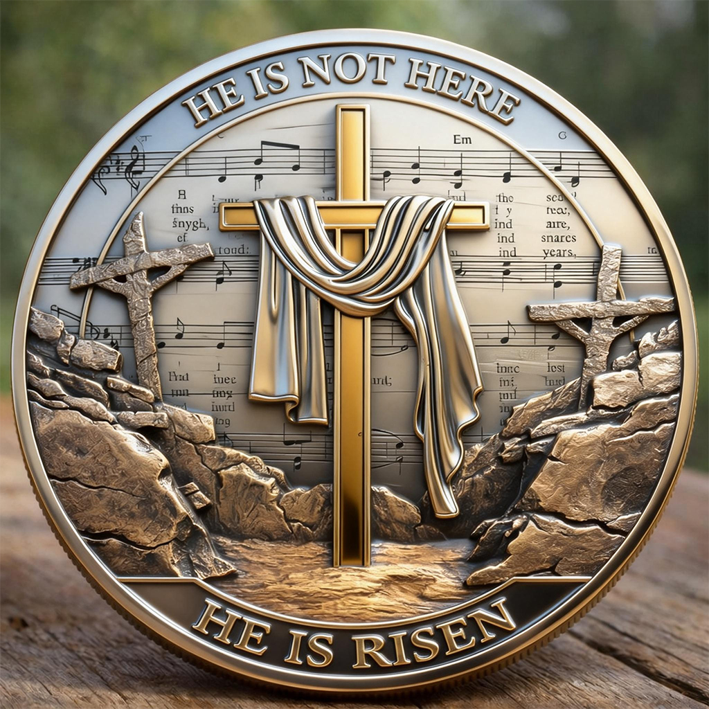 Dual-Sided Christian Resurrection Commemorative Coin