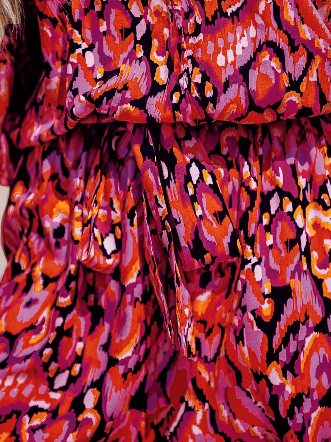 CUPSHE Women's Lace Up Leopard Print Romper Short Sleeves Jumpsuits Wide leg Outfit