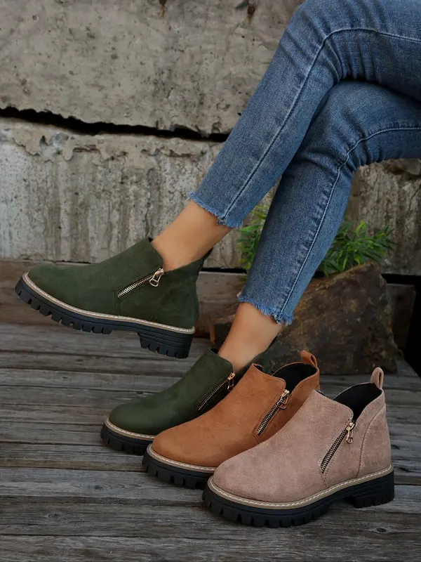 Women's Fashionable Solid Color Orthopedic Ankle Boots