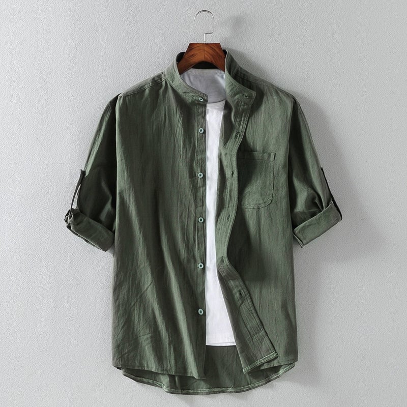 Men's short sleeve linen shirt