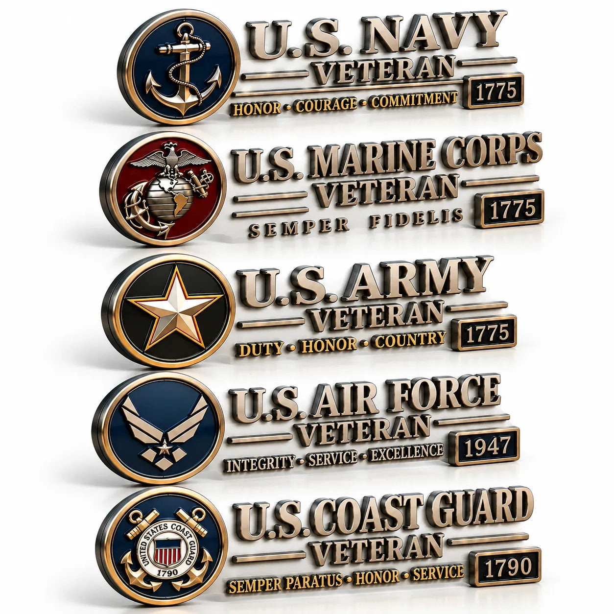 nexclio® 🇺🇸🎖️ Veteran Honor 3D Metal Car Emblem – A Tribute to Service & Pride
