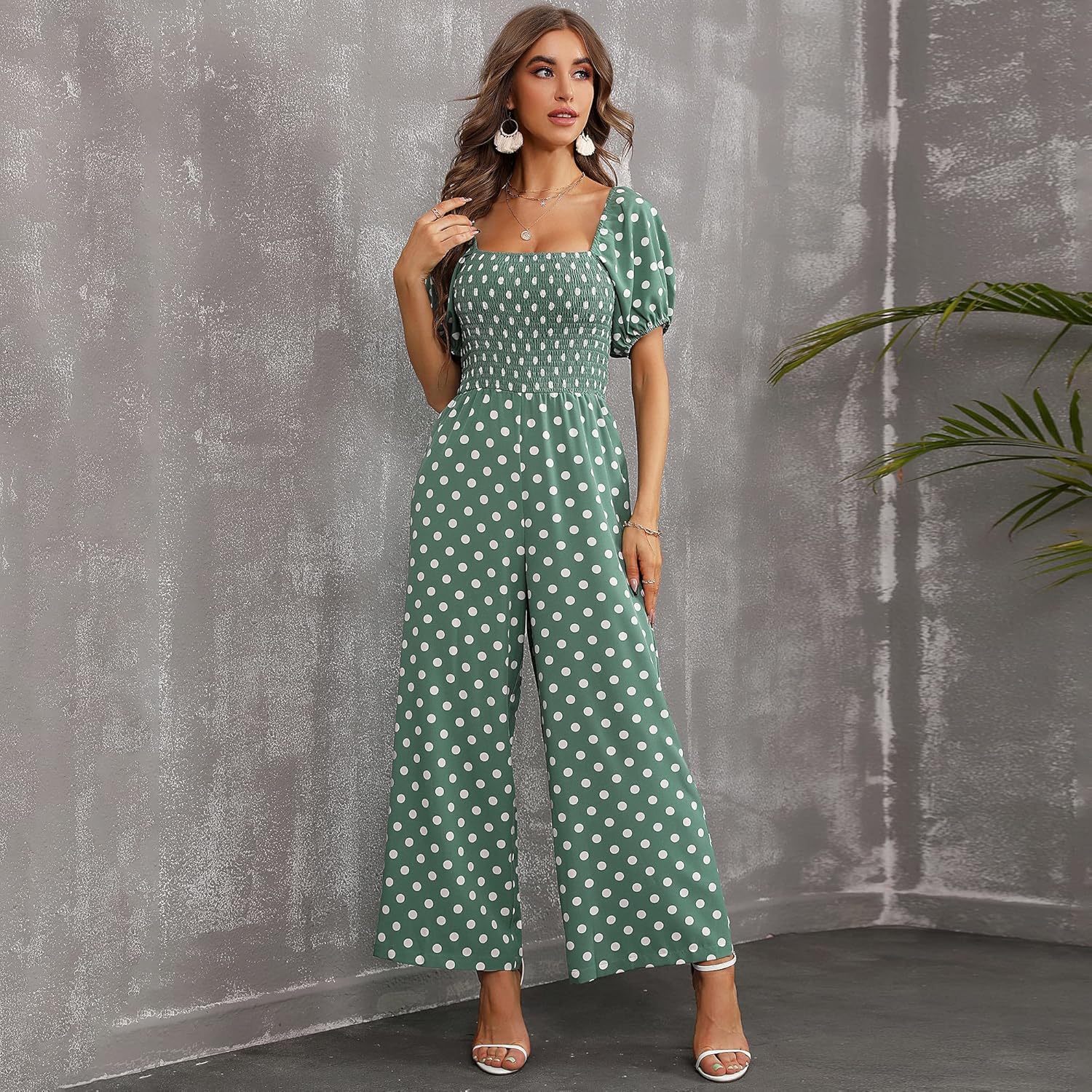 Love Welove Fashion Summer Jumpsuits for Women 2025 Floral Dressy Casual Loose Wide Leg Short Sleeve One Piece Romper Outfits