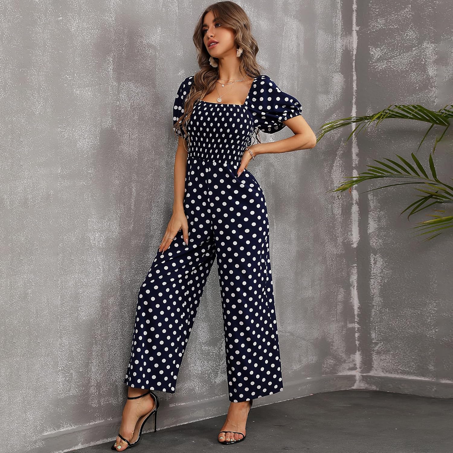 Love Welove Fashion Summer Jumpsuits for Women 2025 Floral Dressy Casual Loose Wide Leg Short Sleeve One Piece Romper Outfits