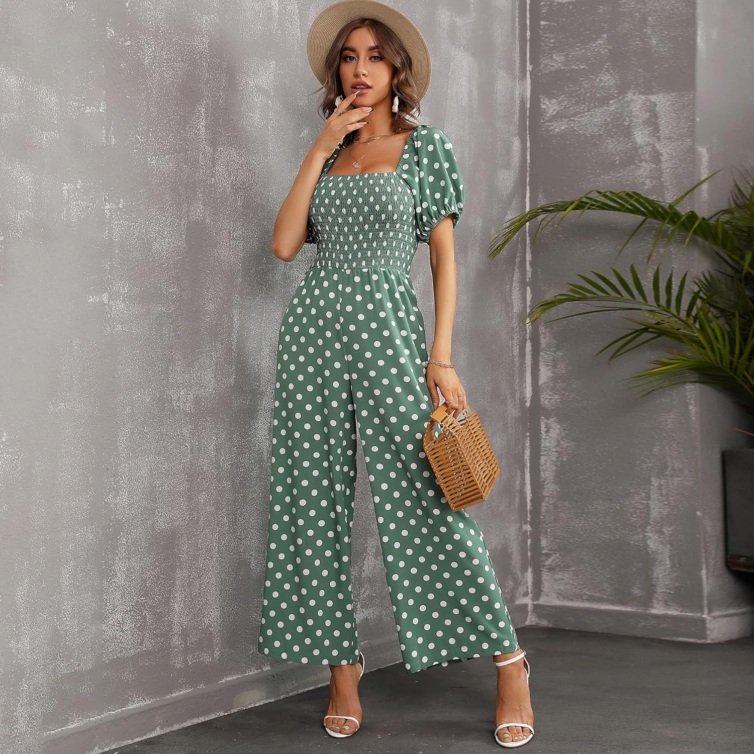 Love Welove Fashion Summer Jumpsuits for Women 2025 Floral Dressy Casual Loose Wide Leg Short Sleeve One Piece Romper Outfits