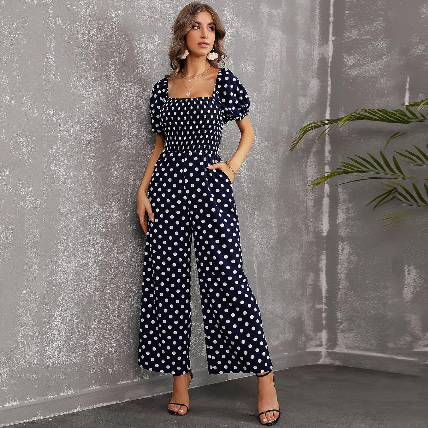 Love Welove Fashion Summer Jumpsuits for Women 2025 Floral Dressy Casual Loose Wide Leg Short Sleeve One Piece Romper Outfits