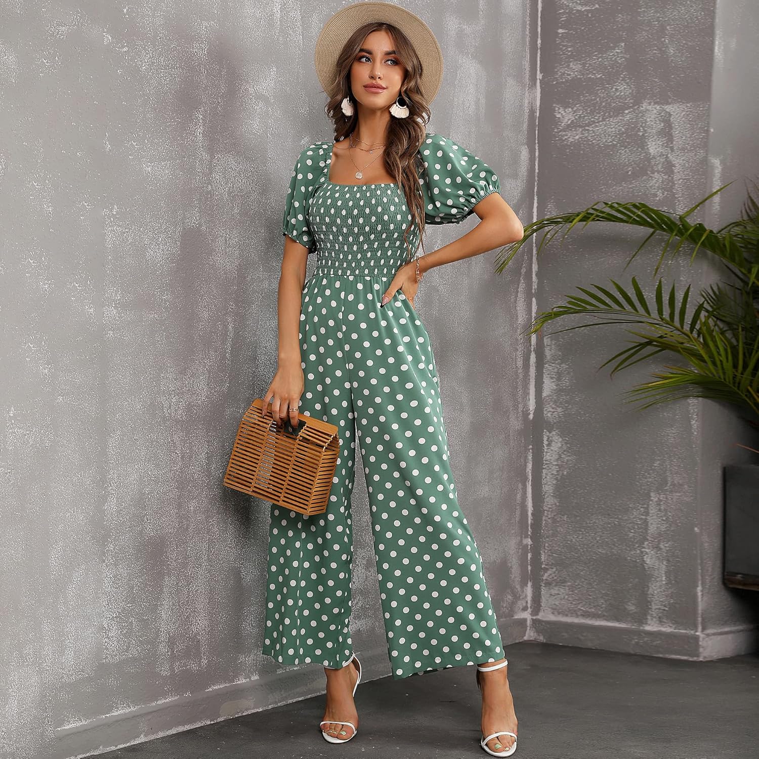 Love Welove Fashion Summer Jumpsuits for Women 2025 Floral Dressy Casual Loose Wide Leg Short Sleeve One Piece Romper Outfits