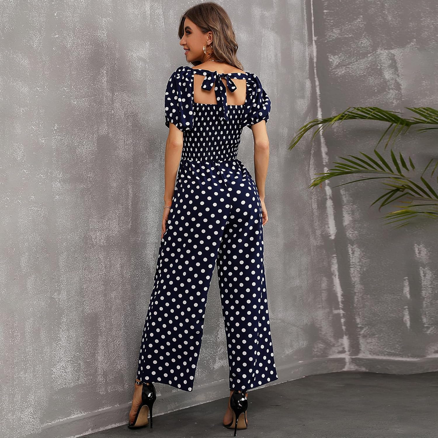 Love Welove Fashion Summer Jumpsuits for Women 2025 Floral Dressy Casual Loose Wide Leg Short Sleeve One Piece Romper Outfits