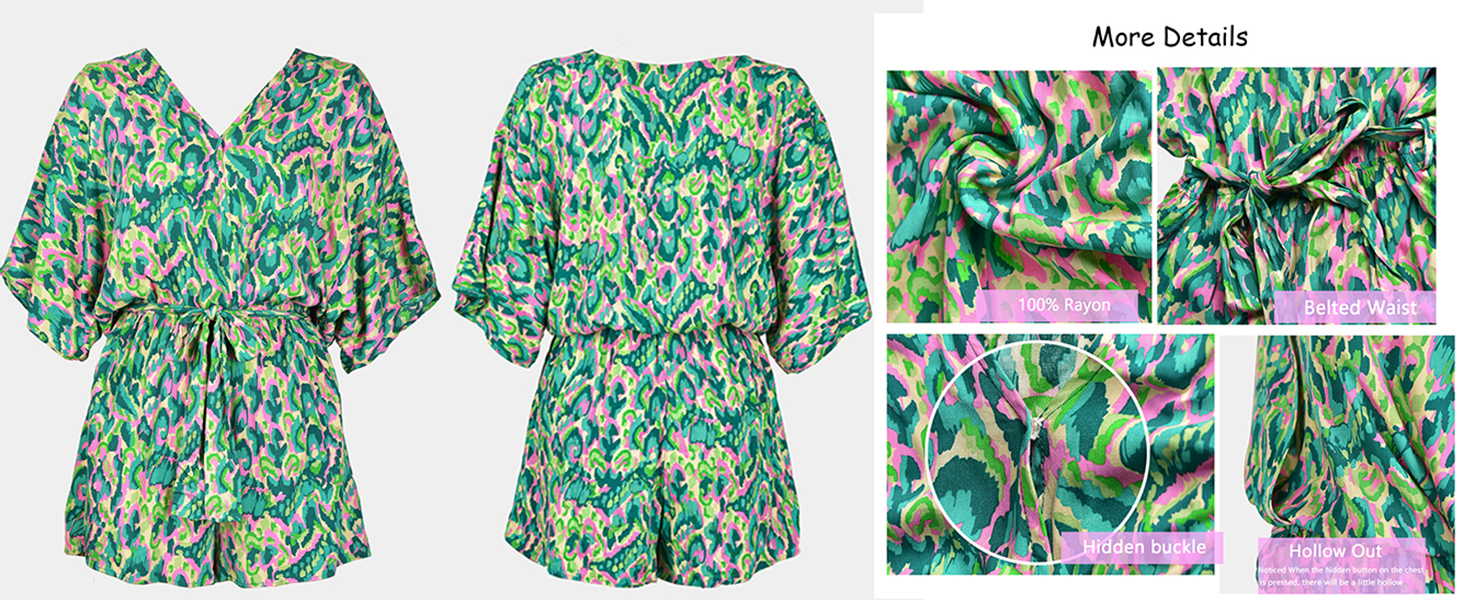 green romper for women mini jumpsuit more details