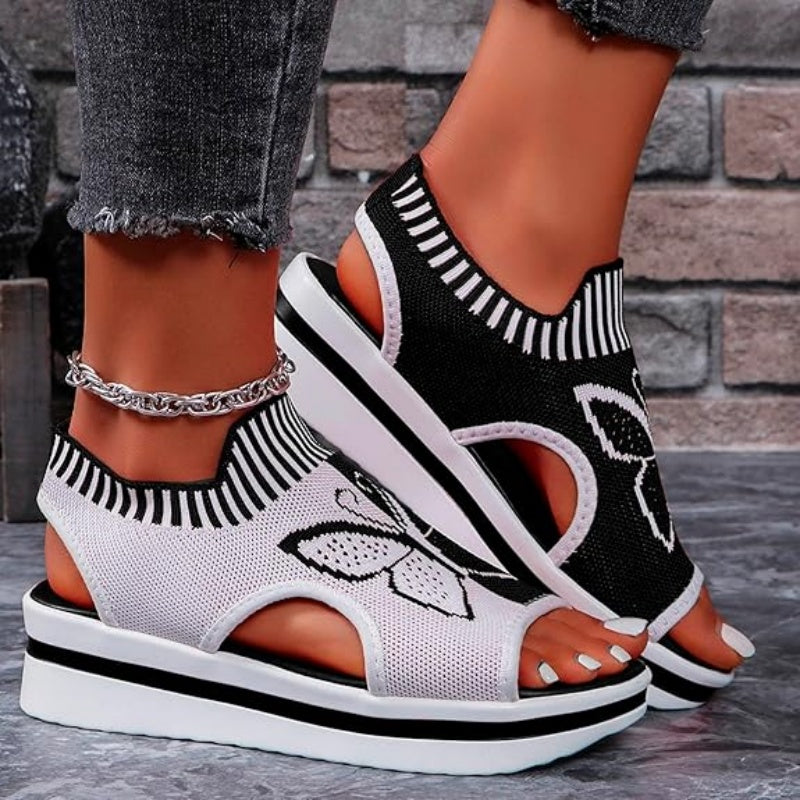👡 Women's open-toe flat sandals – comfortable wedge heel, airy style, ideal for the beach, vacation, and everyday wear.