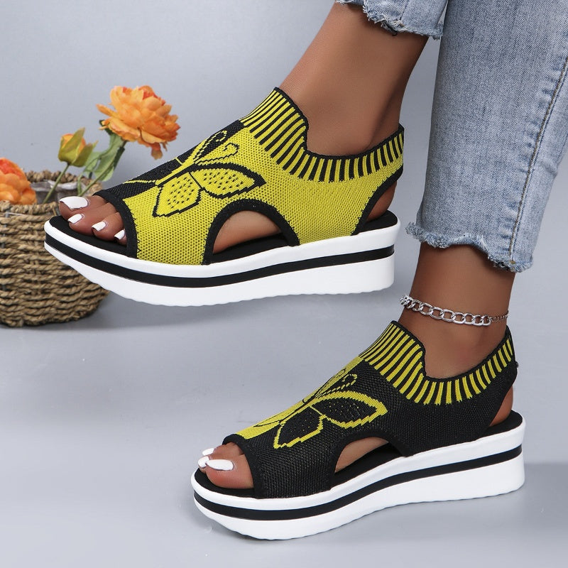 👡 Women's open-toe flat sandals – comfortable wedge heel, airy style, ideal for the beach, vacation, and everyday wear.