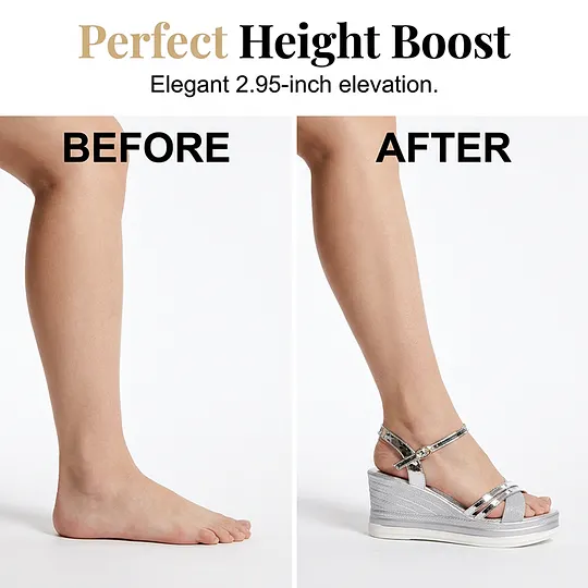 👡🌬️ Women's open-toe wedge sandals with an ankle strap – height-boosting and comfortable✨
