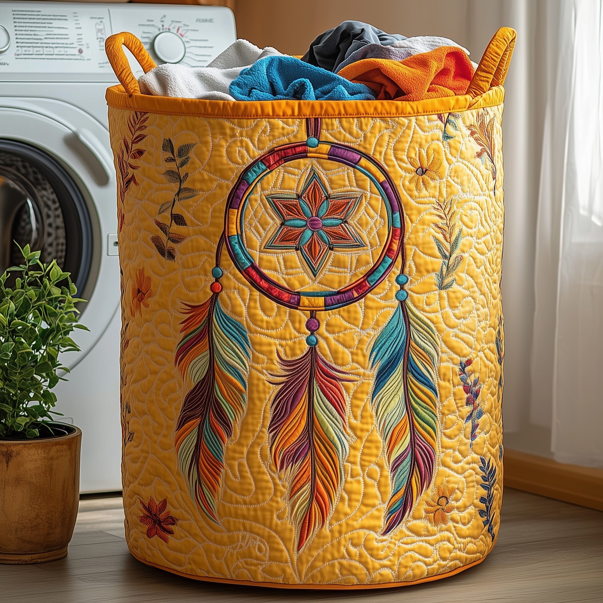 Dreamcatcher Serenity Quilted Laundry Basket GFTOHD10225