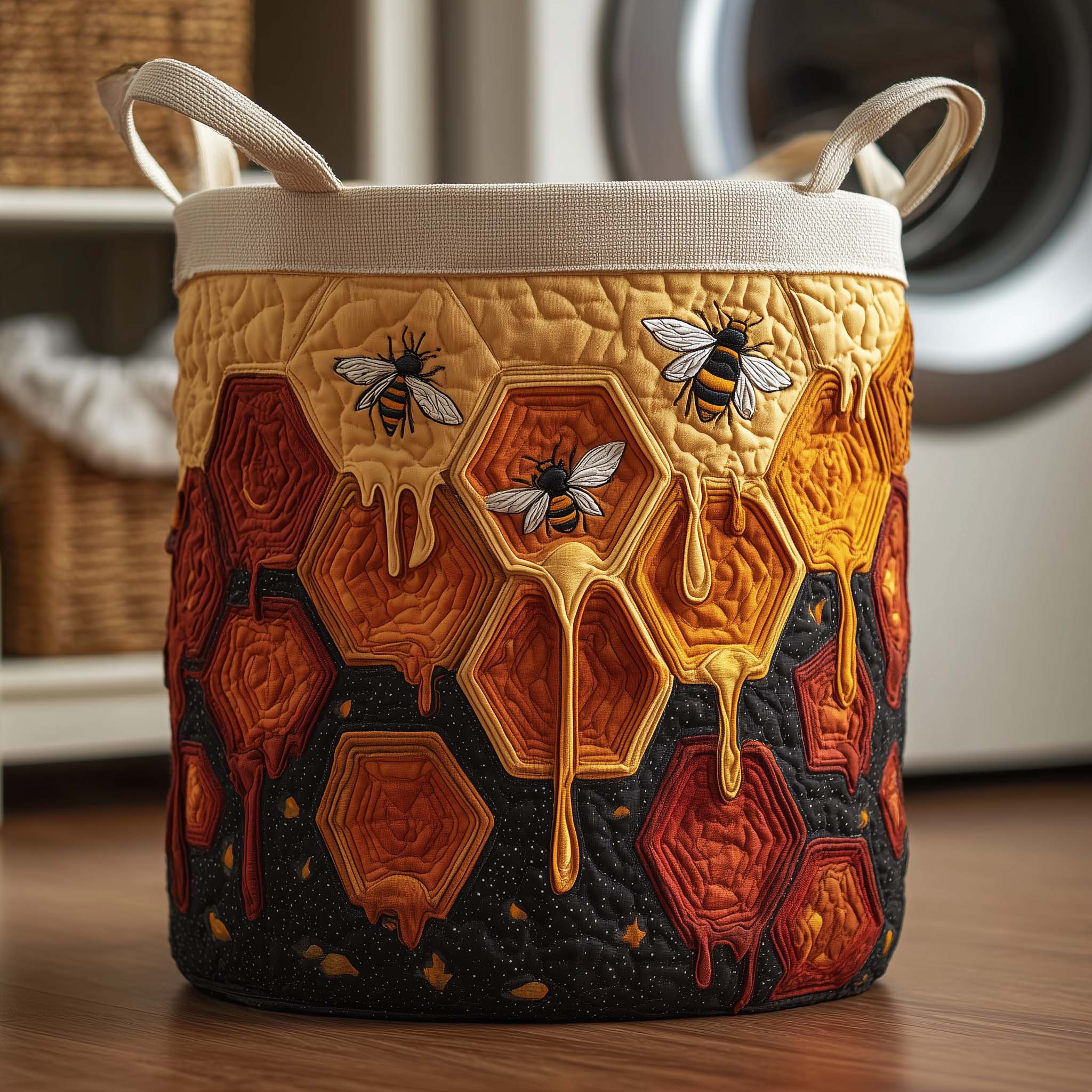 Dripping Honey Quilted Laundry Basket GFTOQM1826