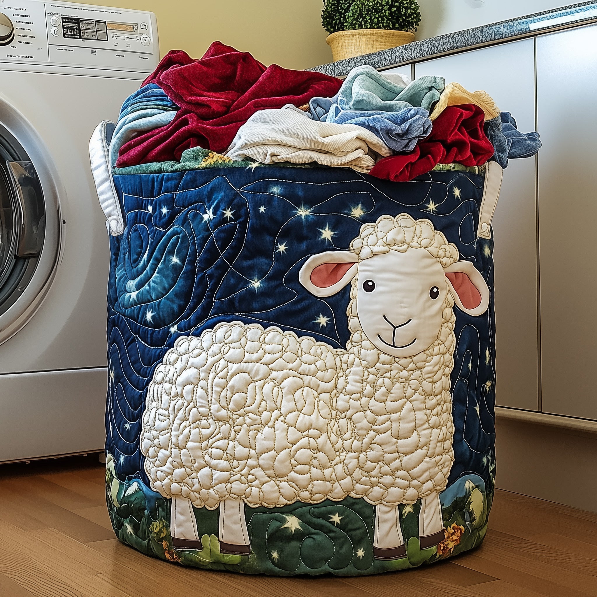 Adorable Sheep Quilted Laundry Basket GFTOYC718