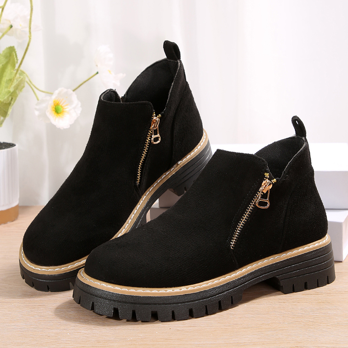 Women's Fashionable Solid Color Orthopedic Ankle Boots