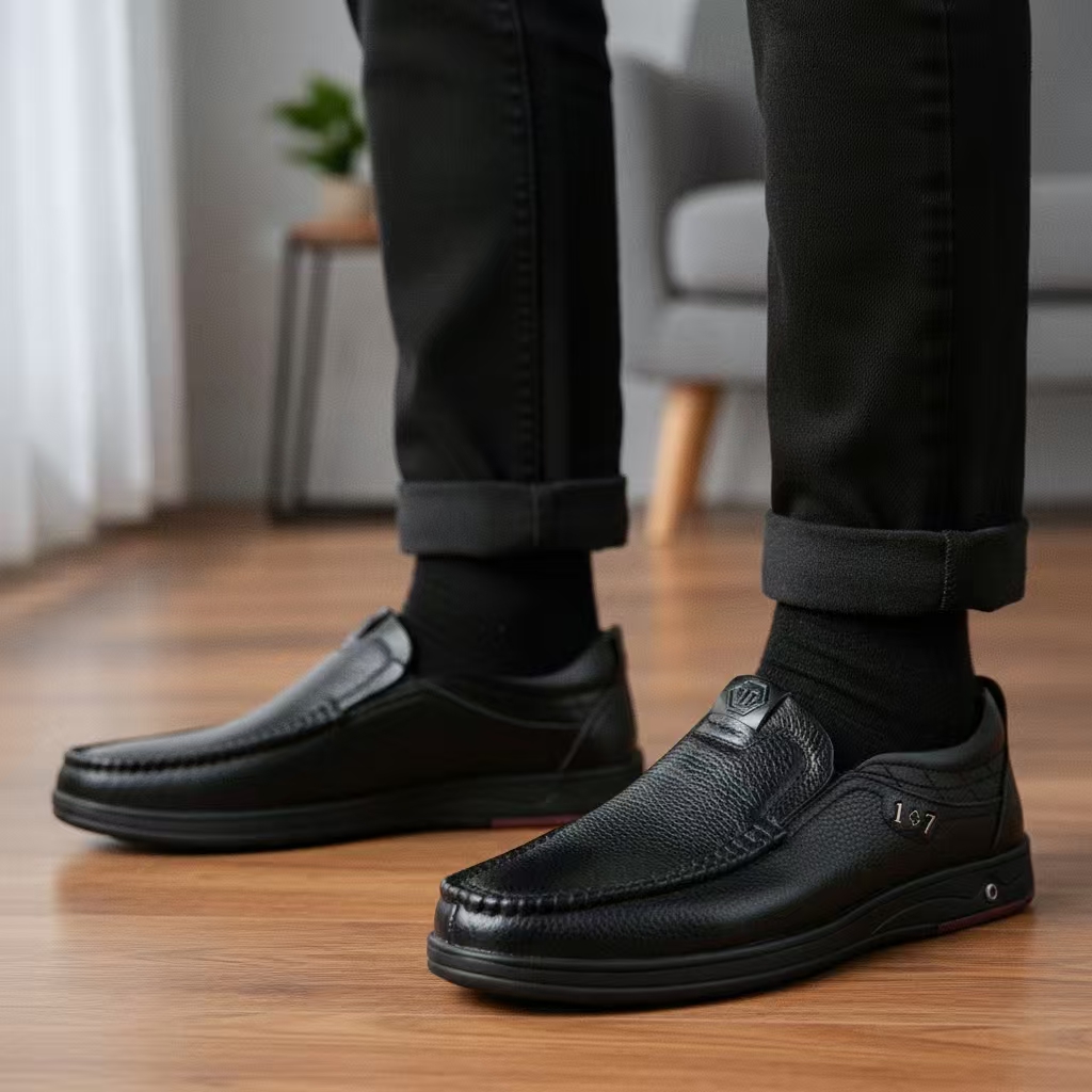 Last Day 50% OFF🔥Men's Genuine Leather Soft Insole Casual Business Slip On Loafers