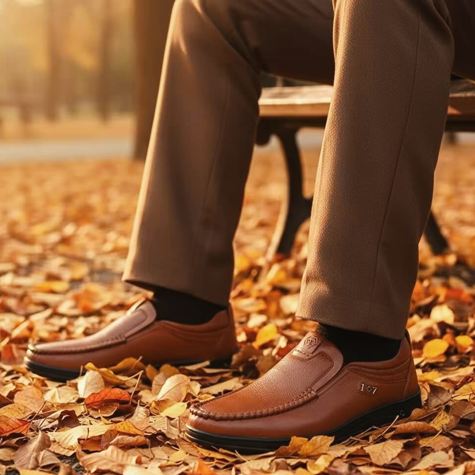 Last Day 50% OFF🔥Men's Genuine Leather Soft Insole Casual Business Slip On Loafers