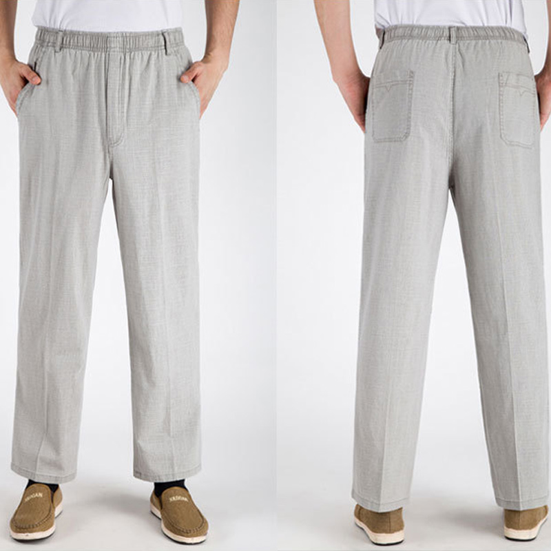 Men's Linen High Waist Slim Fit Pants