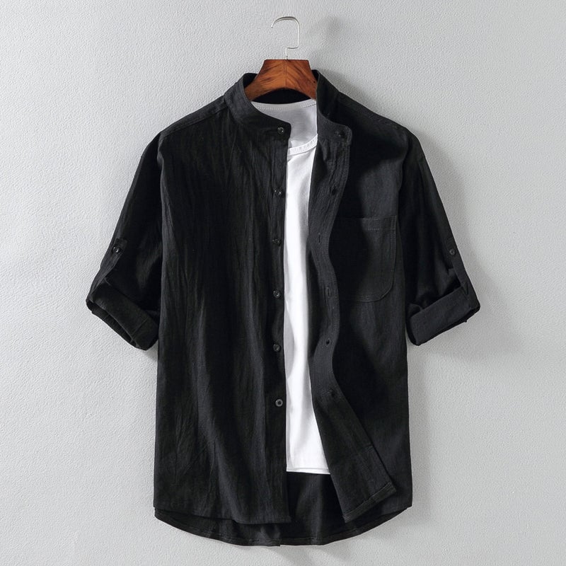 Men's short sleeve linen shirt