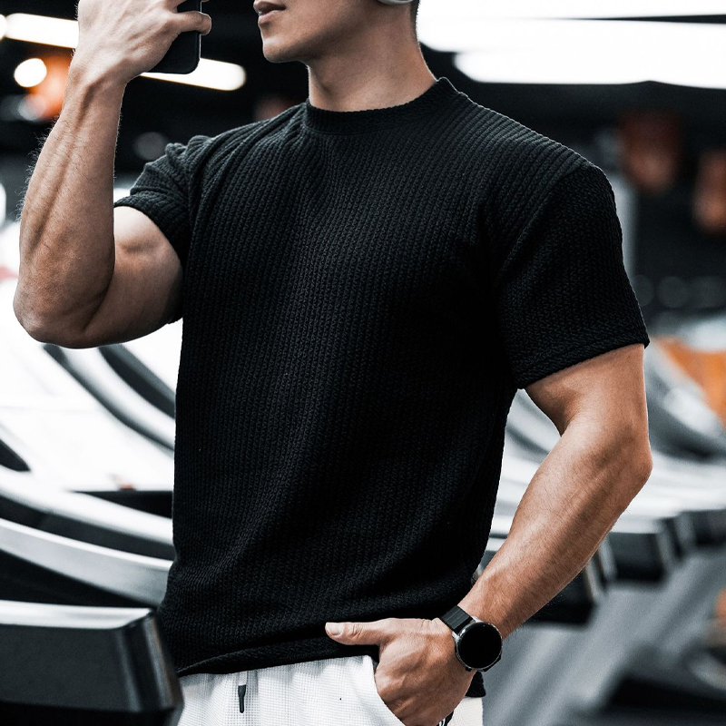 Men's Gym Stretch Breathable Sports Casual T-shirt