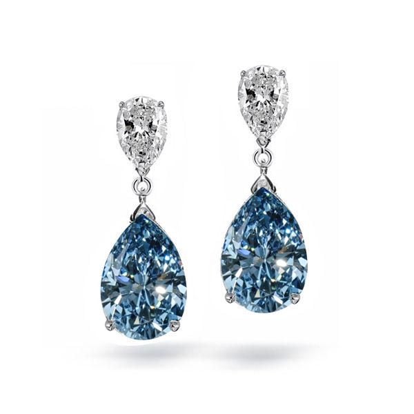 Delaney | Blue Topaz Pear Drop Earrings