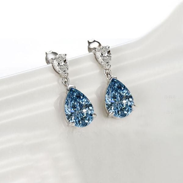 Delaney | Blue Topaz Pear Drop Earrings