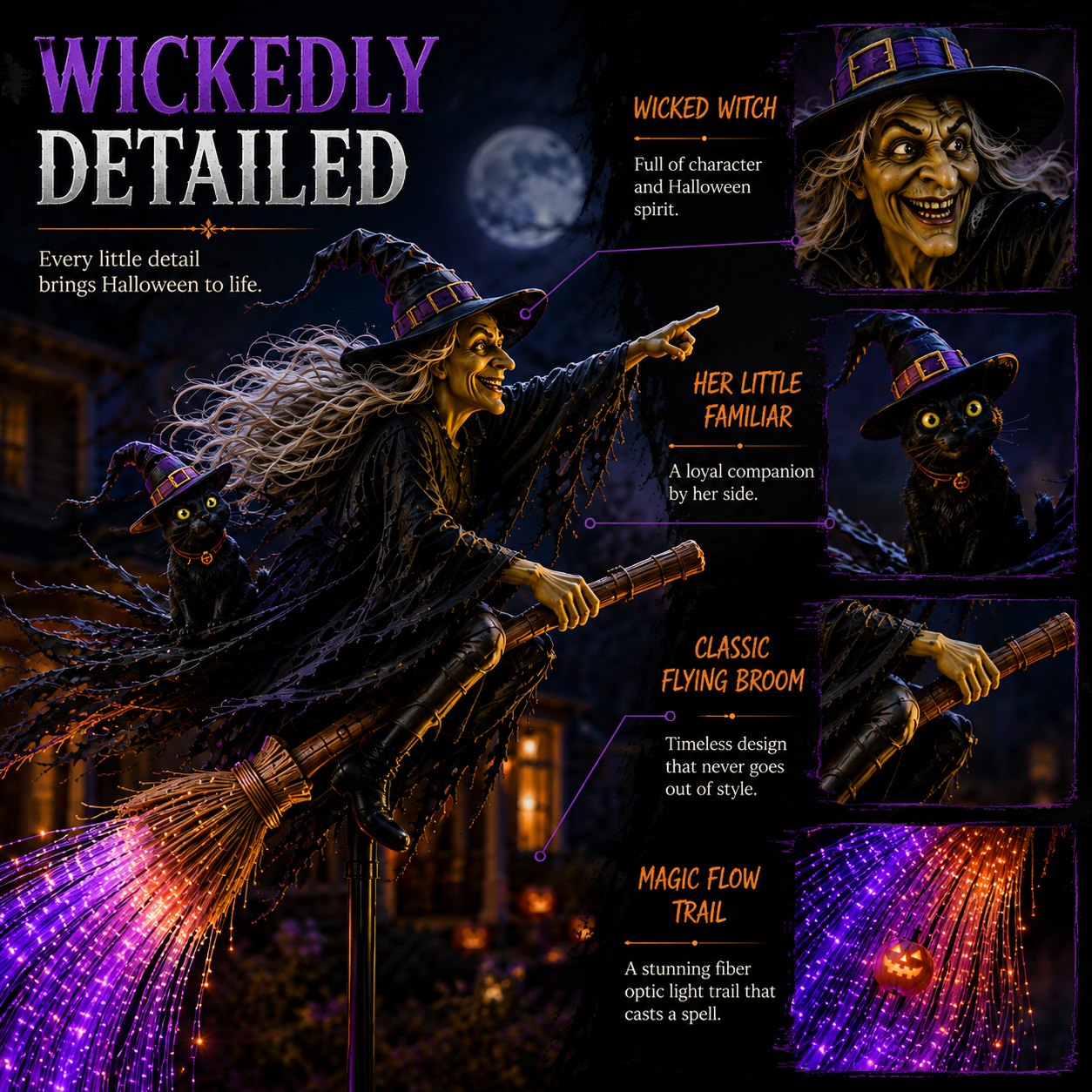 🎃 HALLOWEEN MAGIC SALE  50% OFF - Witch’s Magic ✨ Solar Fiber Optic Yard Light