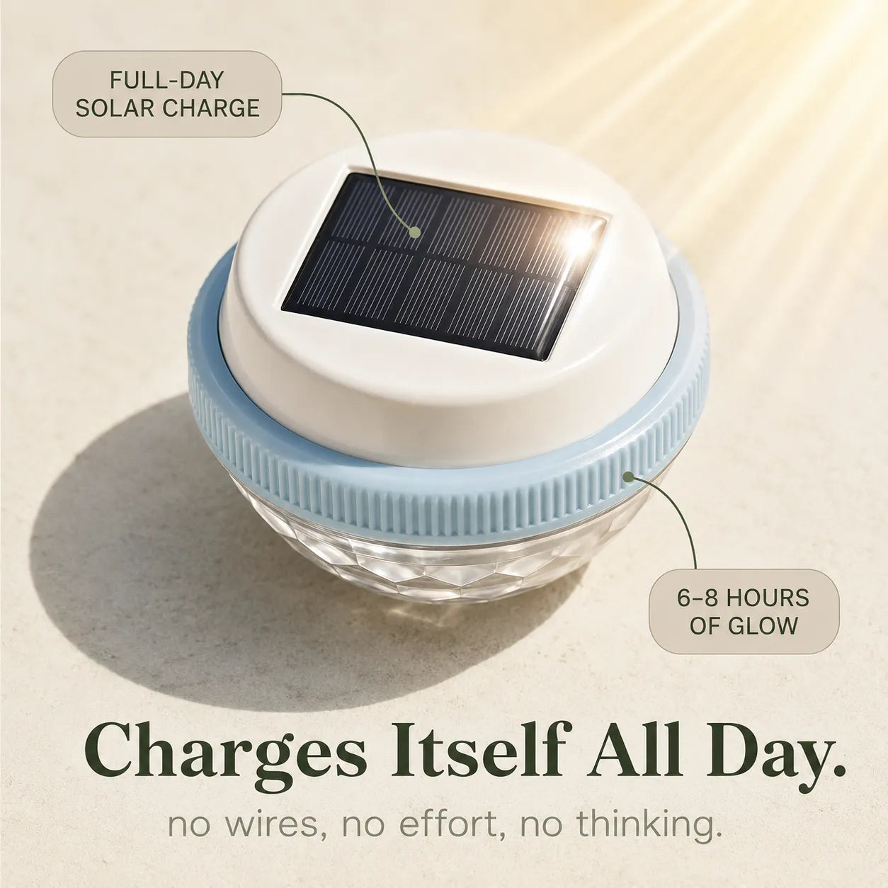 Solar Floating Pool Light, Color Changing Starburst Glow with Remote, IP68 Waterproof