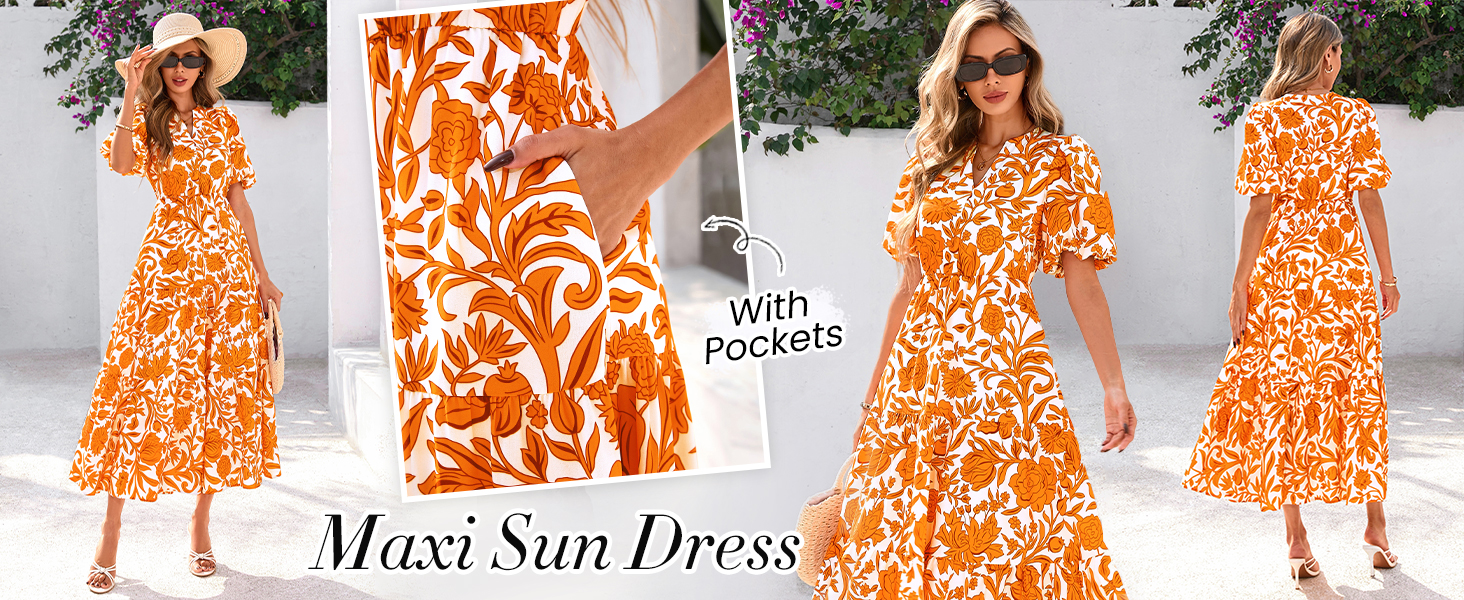 fitted and flared dresses for women womens summer sundresses with pockets swing dresses for women