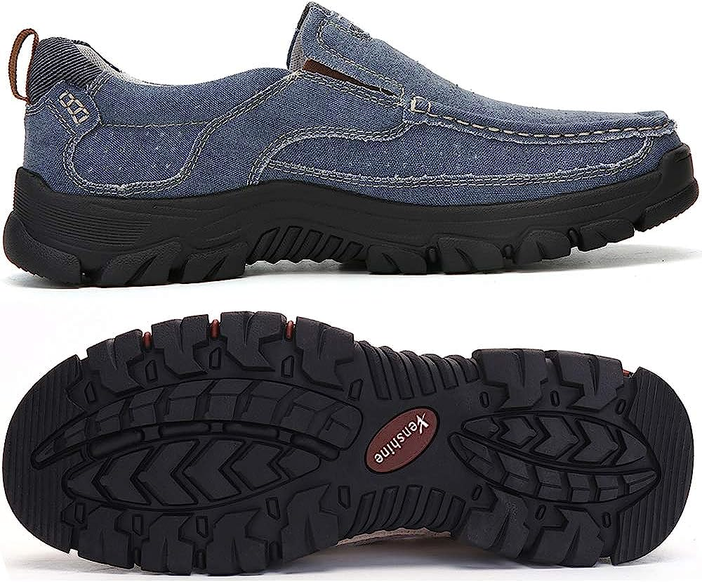 Mens Round Toe Canvas Slip-On Loafers antiskid Walking Casual Shoes