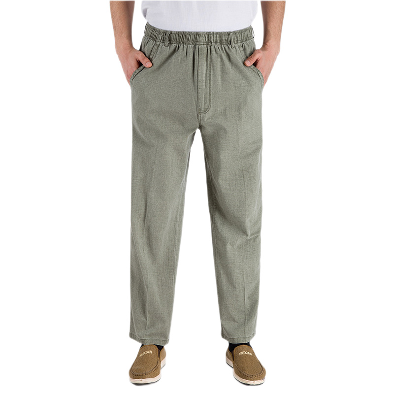 Men's Linen High Waist Slim Fit Pants