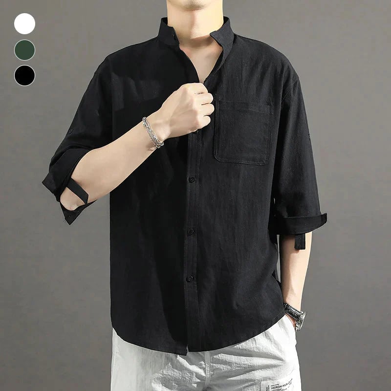 Men's short sleeve linen shirt