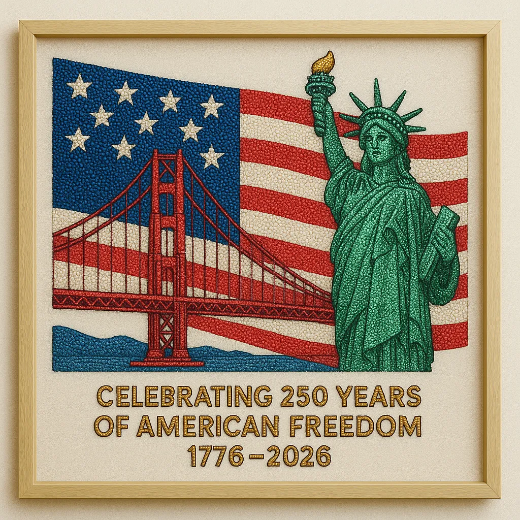 DIY Diamond Painting Kit – Celebrating 250 Years of American Freedom (1776–2026)