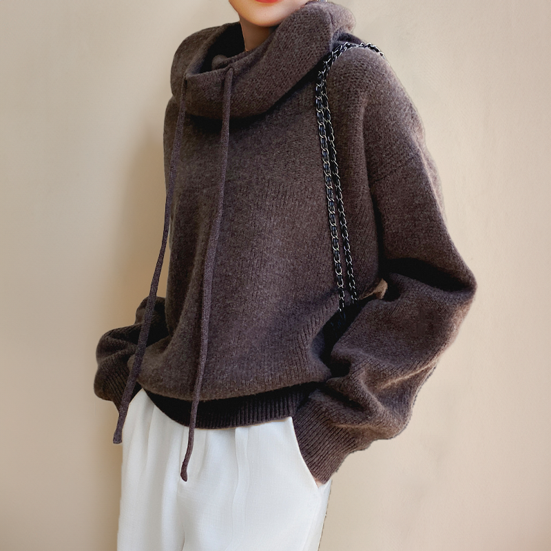 Oversized Cozy Womens Hoodie - Boxy Plush Knit, Layering
