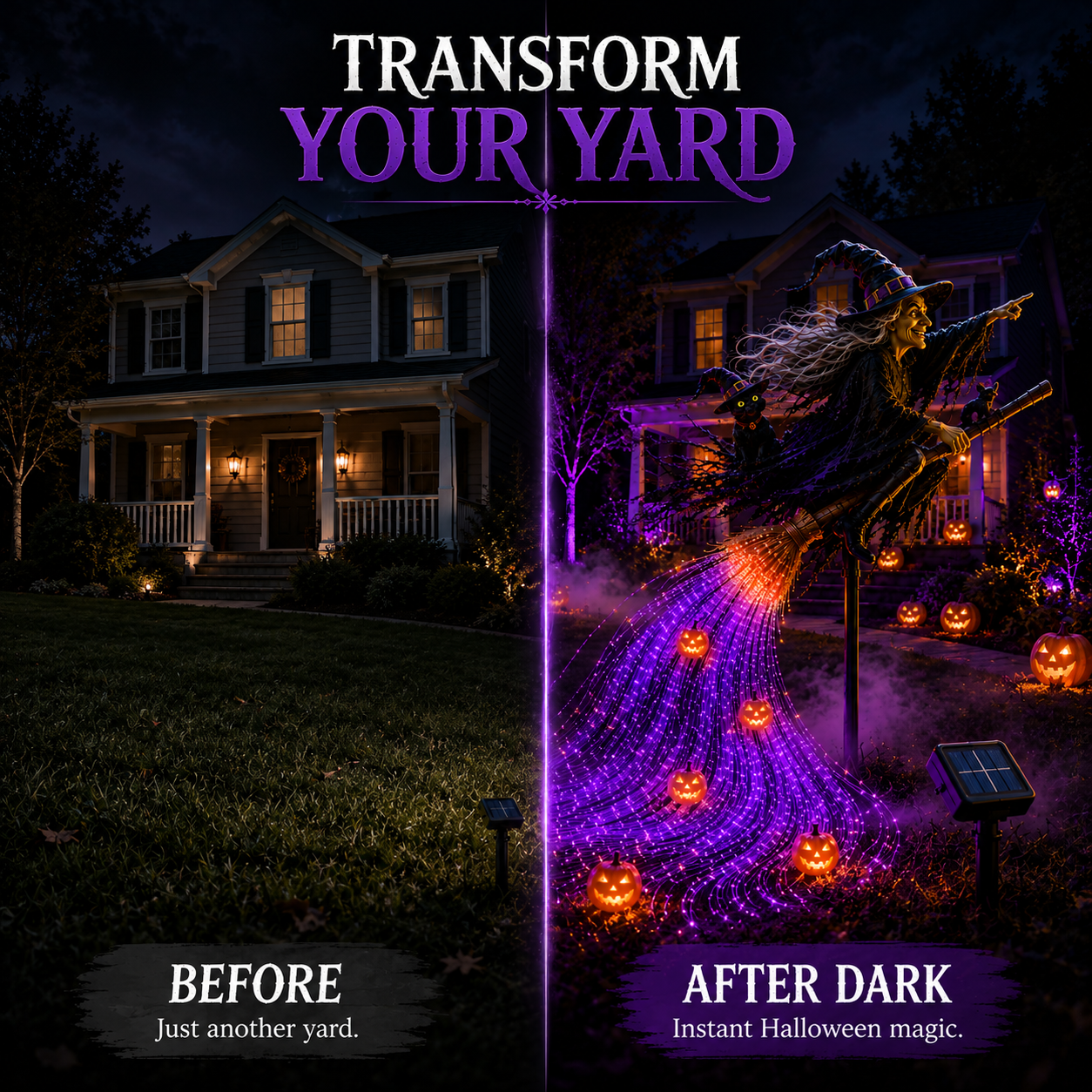 🎃 HALLOWEEN MAGIC SALE  50% OFF - Witch’s Magic ✨ Solar Fiber Optic Yard Light