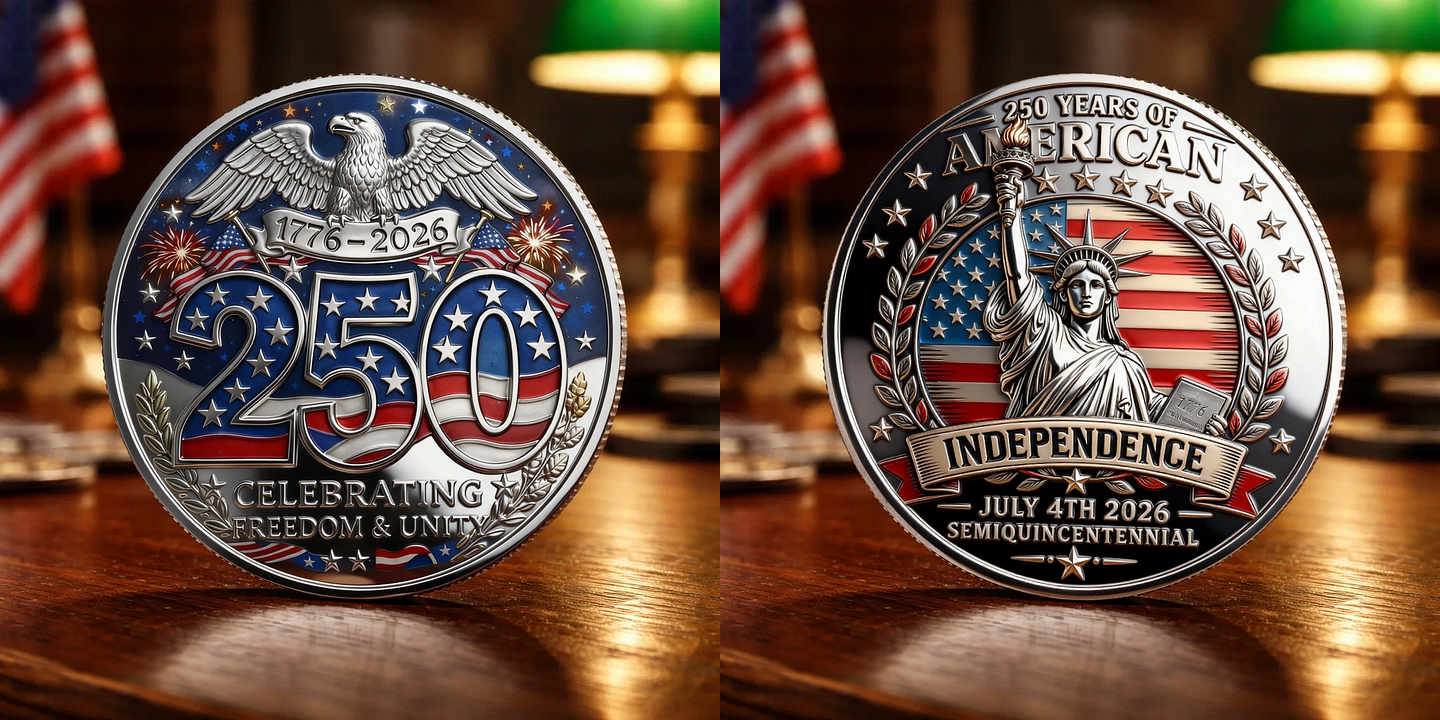 🏆Flash Sale 60% OFF - America 250th Anniversary Commemorative Coin — “Celebrating Freedom & Unity” 🇺🇸✨