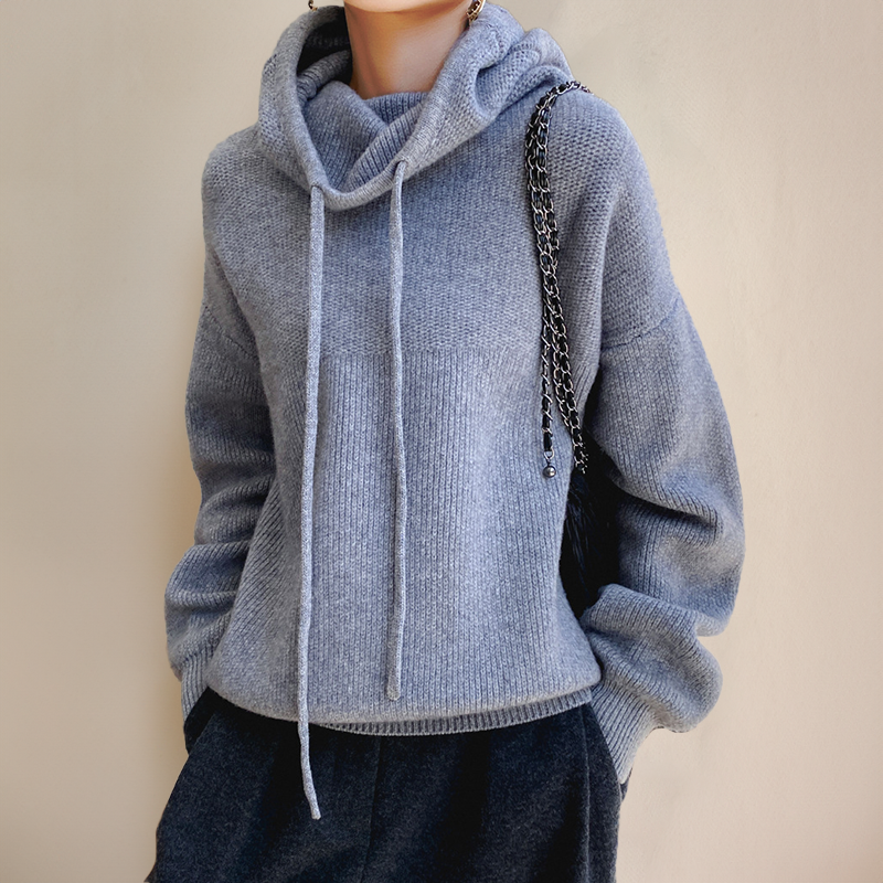 Oversized Cozy Womens Hoodie - Boxy Plush Knit, Layering