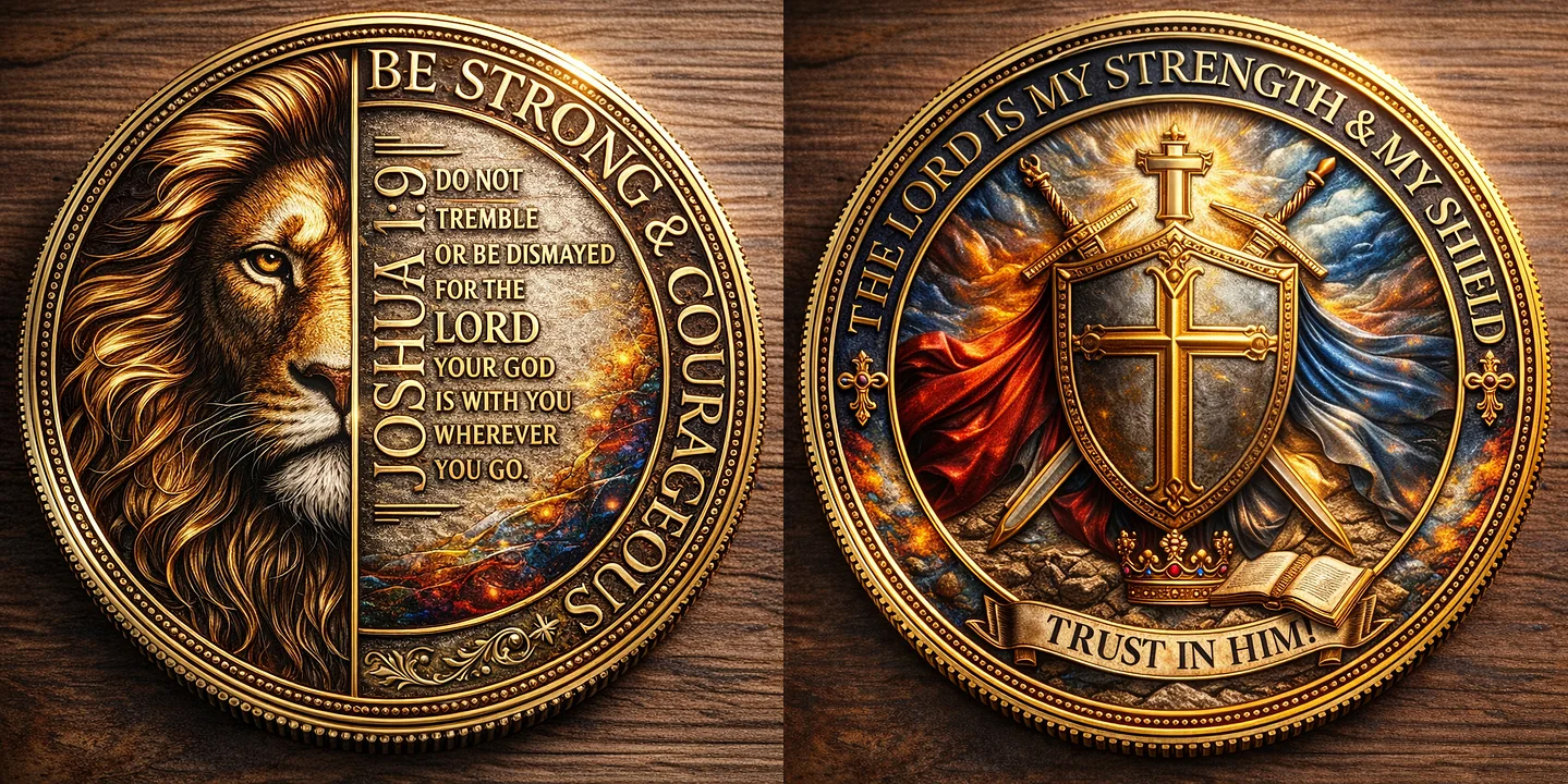 🏆Flash Sale 60% OFF - Faithful Warrior Coin: Strength & Courage in God's Word