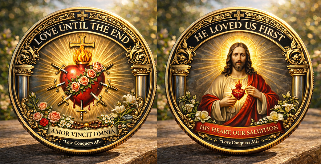 🏆Flash Sale 60% OFF -He Loved Us First Sacred Heart Coin