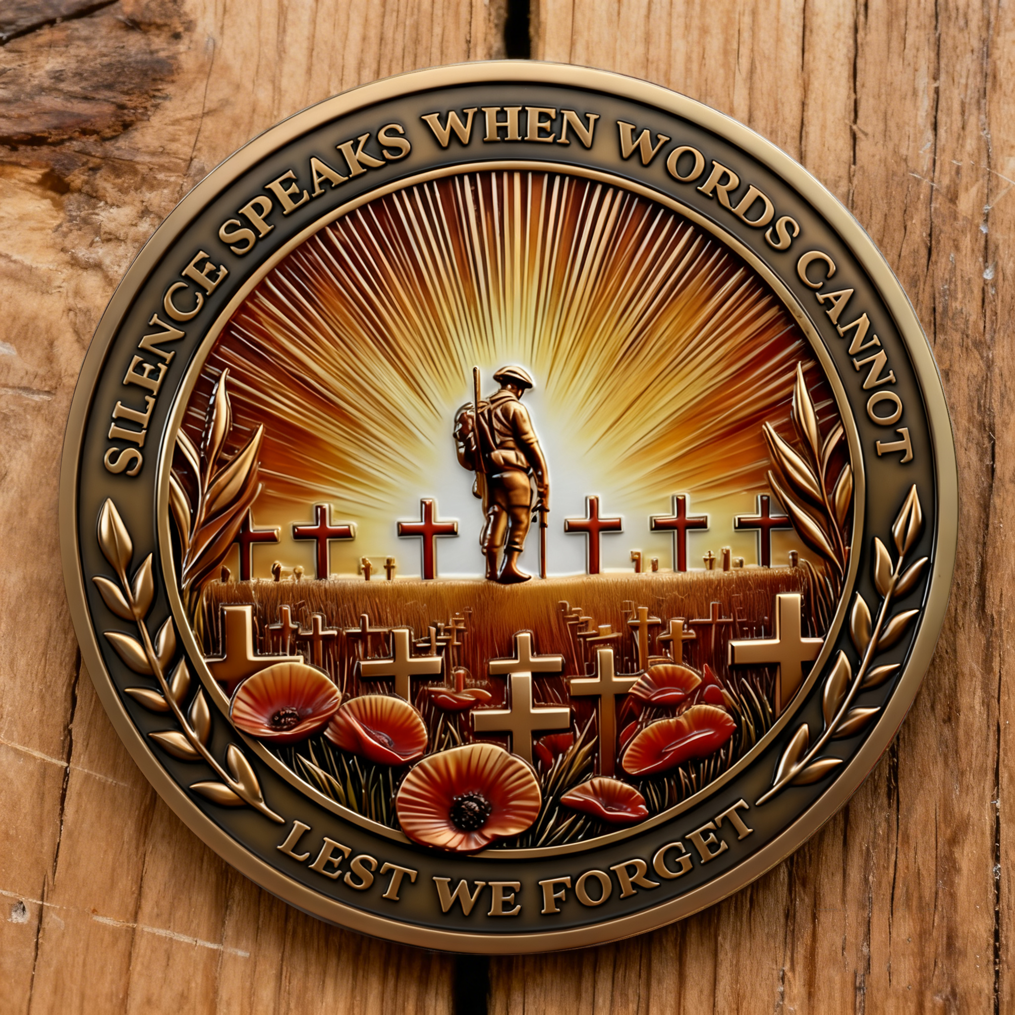 Poppy Remembrance Military Challenge Coin | Honor Fallen Heroes, Uphold “Lest We Forget” Legacy