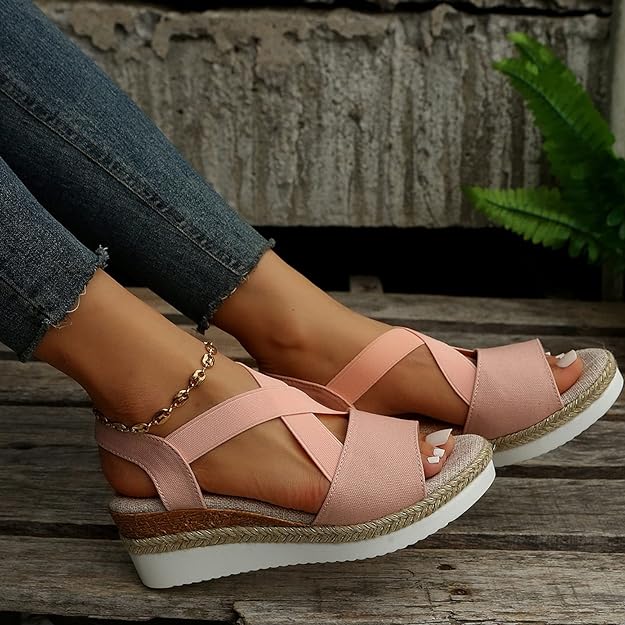 🔥Last Day 70% OFF -Women's Chunky Platform Classic Flat Bottom Slope Heel Sandals