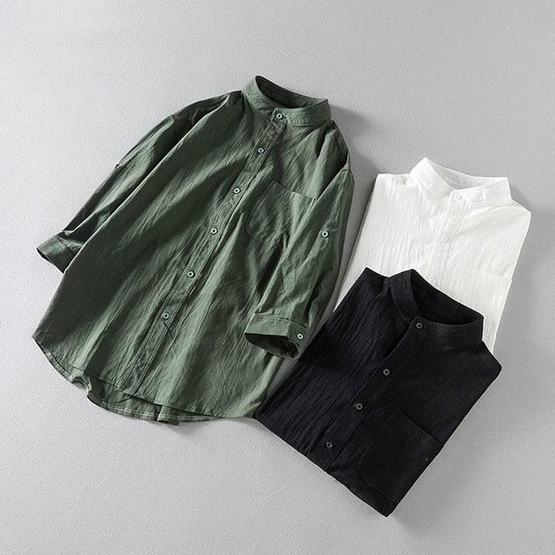 Men's short sleeve linen shirt