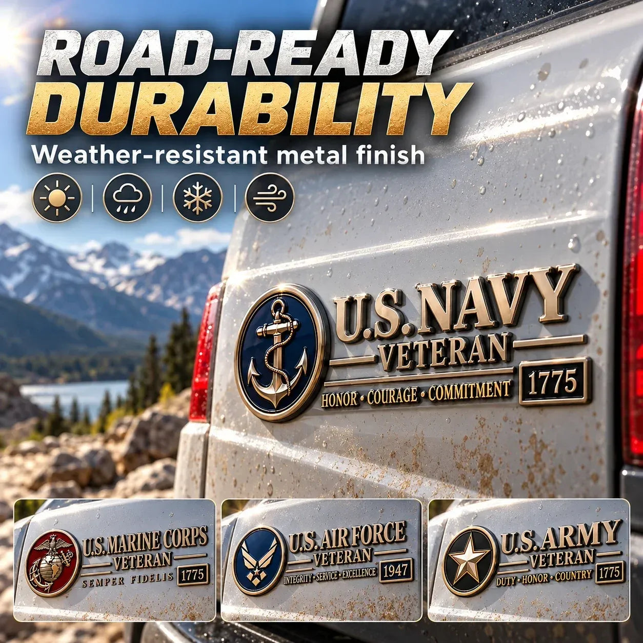 nexclio® 🇺🇸🎖️ Veteran Honor 3D Metal Car Emblem – A Tribute to Service & Pride