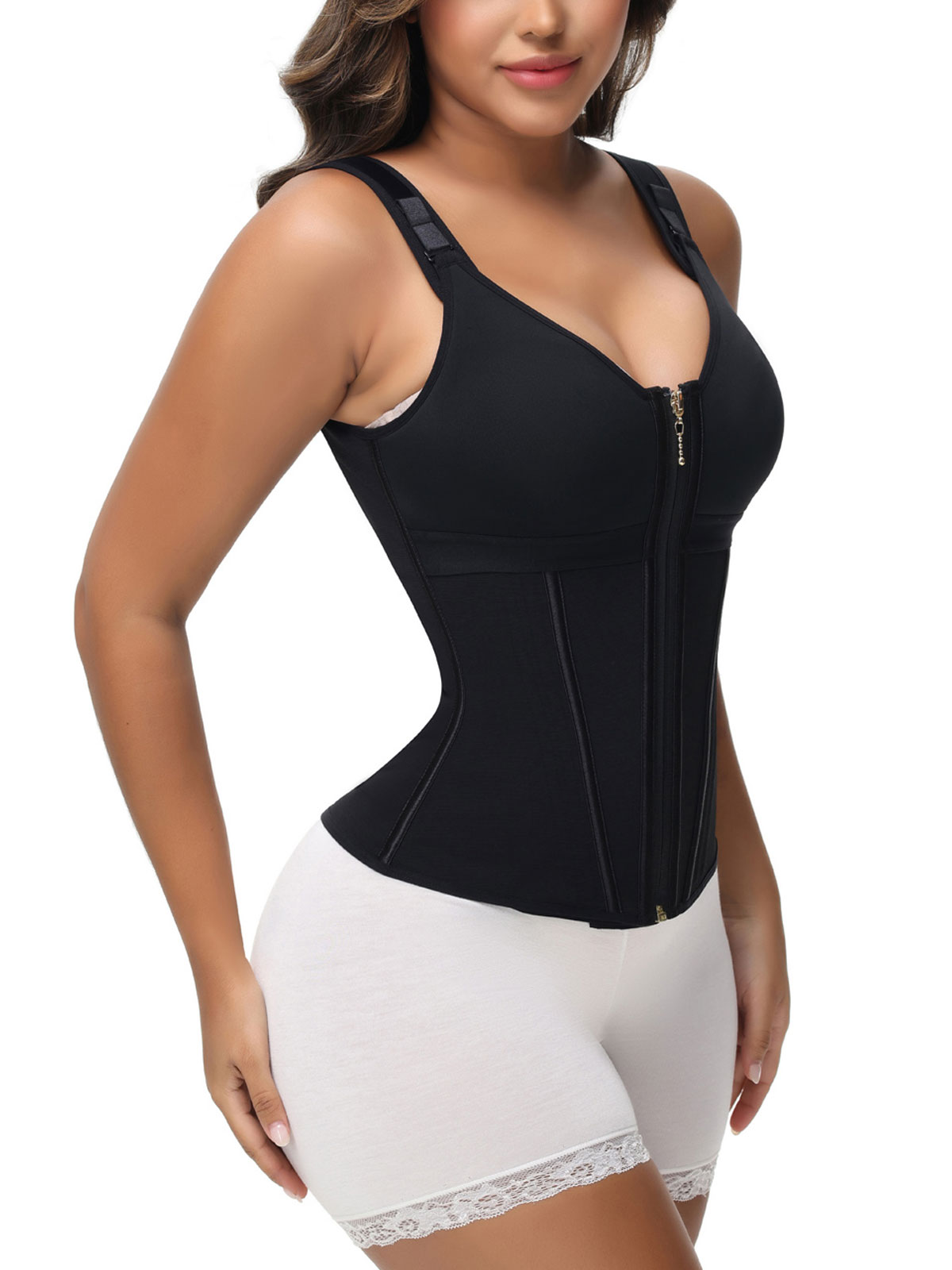 Extreme Latex Corset Waist Vest With Bra