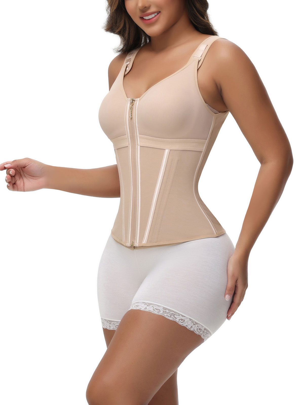 Extreme Latex Corset Waist Vest With Bra