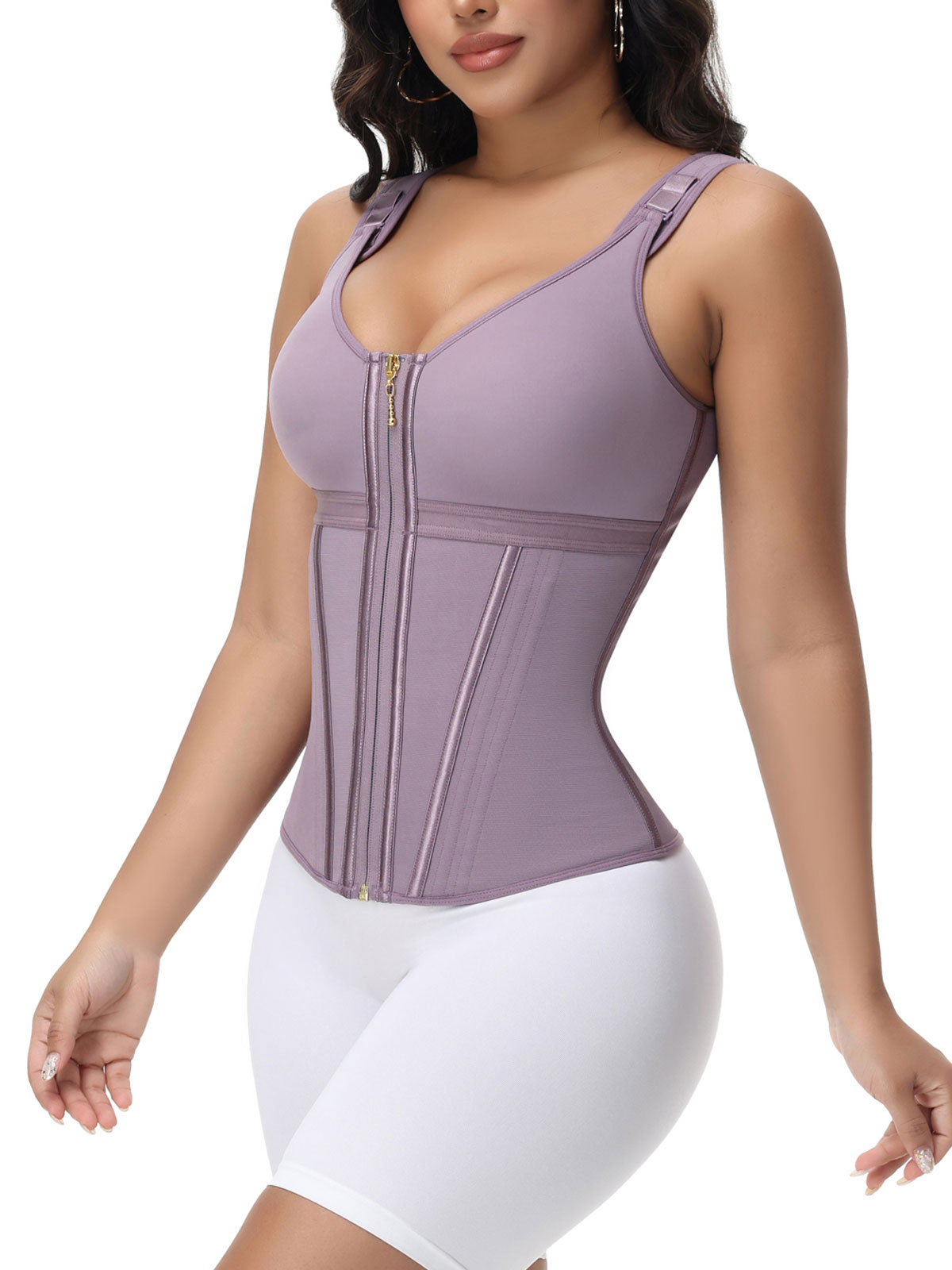 Extreme Latex Corset Waist Vest With Bra