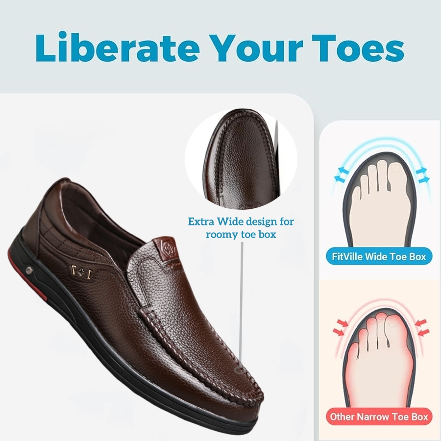 Last Day 50% OFF🔥Men's Genuine Leather Soft Insole Casual Business Slip On Loafers